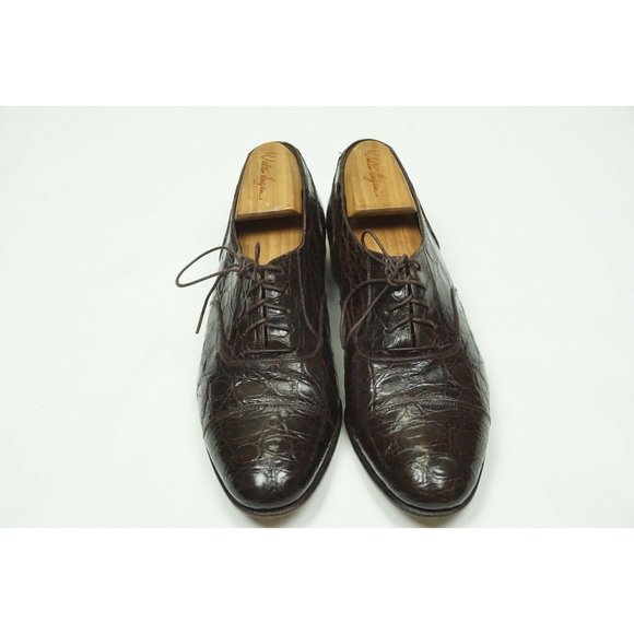 Salvatore Ferragamo Cap Toe Crocodile/Gator Mens Dress Shoes Sz 10D main image 5